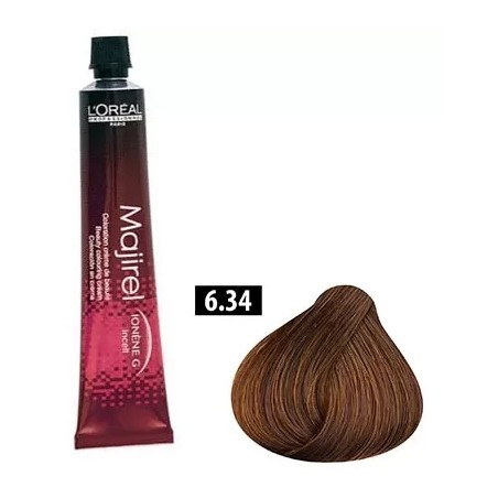 6.34 - BLOND FONCÉ DORÉ CUIVRÉ  - COLORATION MAJIREL - (50ml)