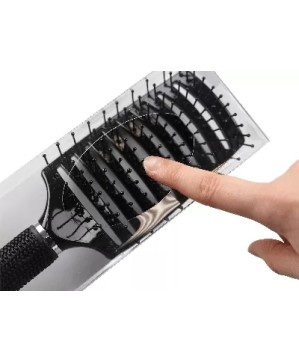 Brosse Braziline Lissant.Incurvée NYL 11Rgs Perlés