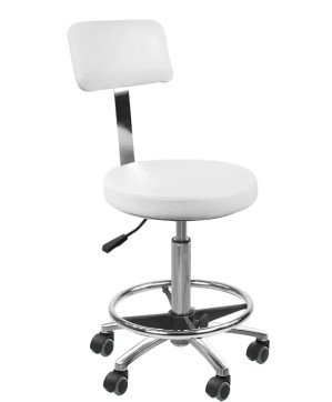 Tabouret Aurore Blanc avec repose pieds + dossier