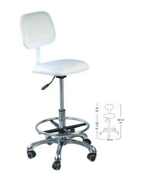 Tabouret Aurore Blanc avec repose pieds + dossier
