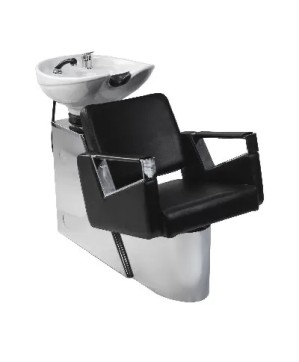 Fauteuil Bac de Lavage OREGON 2 Noir - Cuvette Céramique Inclinable