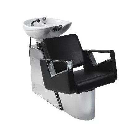 Fauteuil Bac de Lavage OREGON 2 Noir - Cuvette Céramique Inclinable