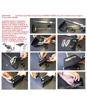 Tige Crantée pour LAVE-TETE pour fauteuil barber