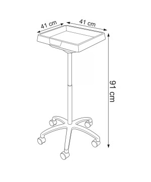 TABLE SIMPLEX OPERA UN PLATEAU NOIR 41x41CM