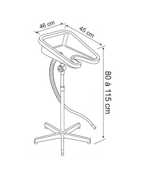 Lave tête basculant sur pied CHILIE avec tube