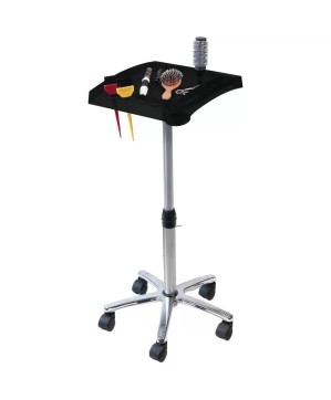 Table Simplex Noire 1 Plateau Reglable Roulettes