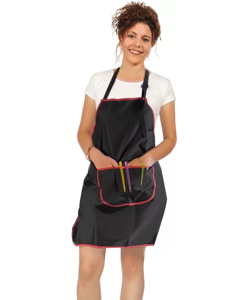 Tablier Jaky noir bordure rouge