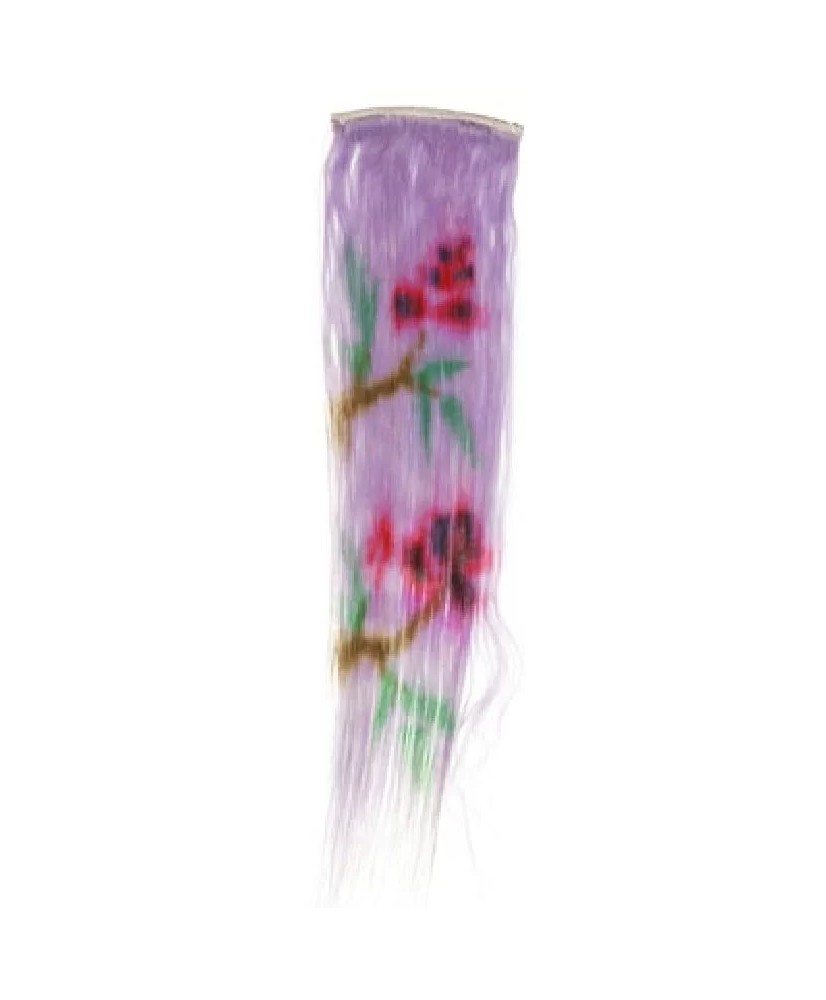 Mèches Naturelles Décor Fleur Mauve   12X45Cm