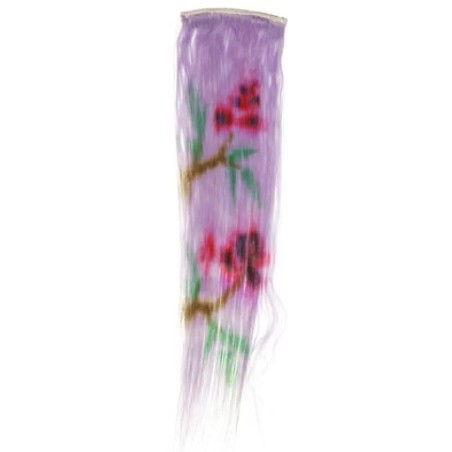 Mèches Naturelles Décor Fleur Mauve   12X45Cm