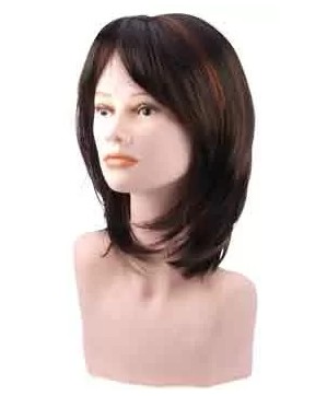 Perruque Maria Mi-Lg Chatain + Rouge (35cm)