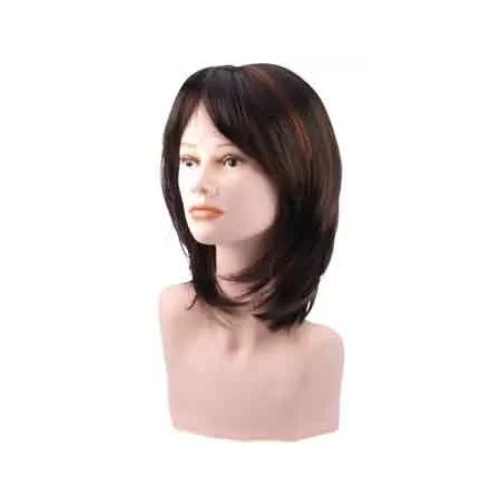 Perruque Maria Mi-Lg Chatain + Rouge (35cm)