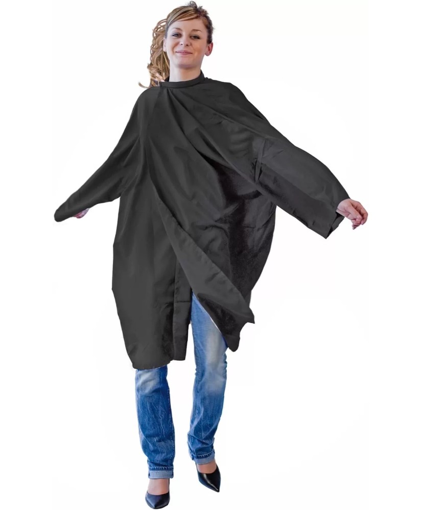 Peignoir Fany Polytex Soft Noir Avec Manche+Velcro