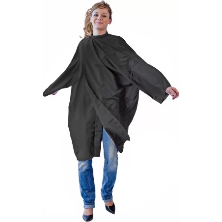 Peignoir Fany Polytex Soft Noir Avec Manche+Velcro