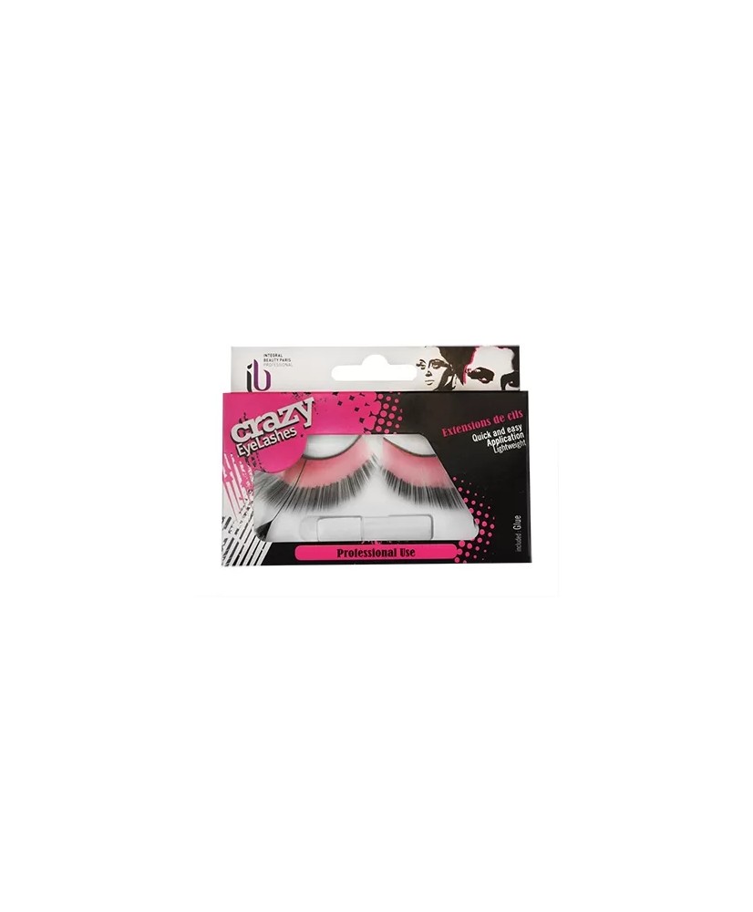 Faux Cils Crazy Plume Rose+Noir    X2 Aveccolle