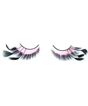 Faux Cils Crazy Plume Rose+Noir    X2 Aveccolle