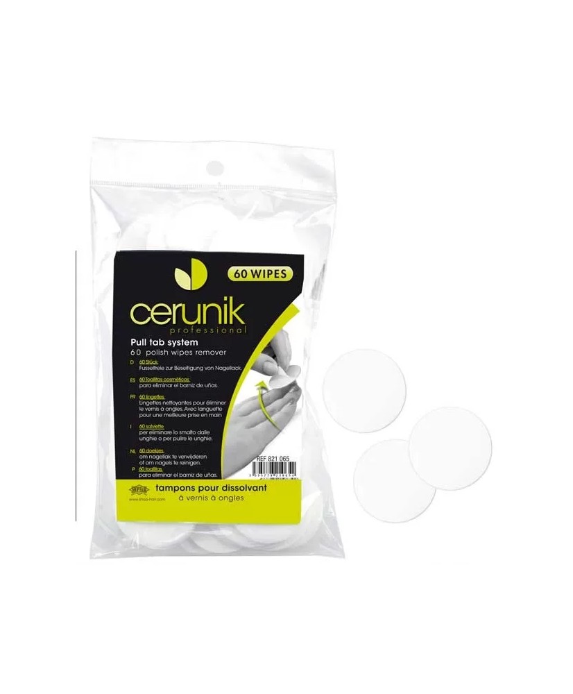 TAMPON DISSOL.VERNIS ONGLES Avec PINCETTE x60 CERUNIK