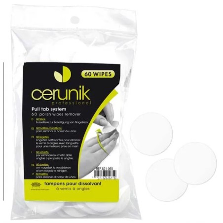 TAMPON DISSOL.VERNIS ONGLES Avec PINCETTE x60 CERUNIK