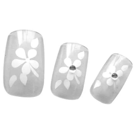 Fx Ong Fleurs Blanc+Diam X24 Av Colle