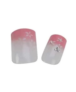 Faux Ong.Décor Flr+Stras Rosx24 Avec Colle