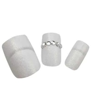 Faux Ong.Décor Strass  Blanc X24Avcolle