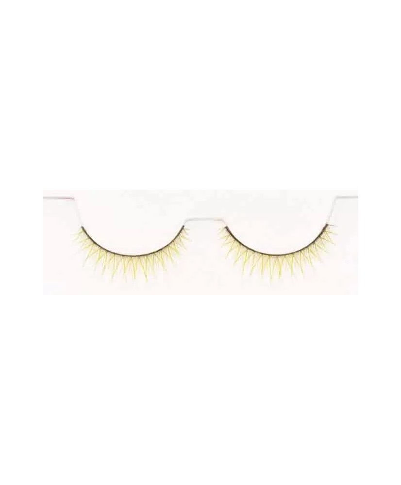 FAUX CILS COLORE JAUNE  x2 AVEC COLLE