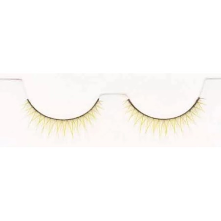 FAUX CILS COLORE JAUNE  x2 AVEC COLLE