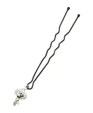 Décorcoif Eping.Pepite Argent-Perlx6
