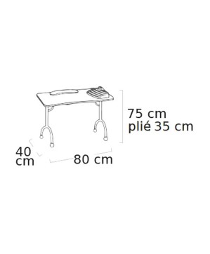 TABLE MANUCURE DIEGO AVEC TIROIR ET SAC