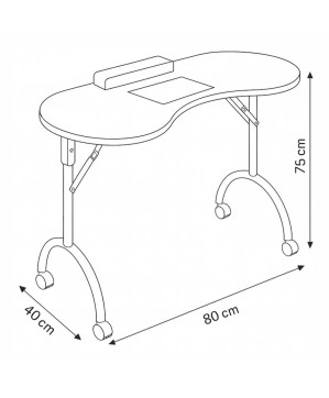 Table Manucure Aspi Orlanda-2  Larg.80 Prof.40