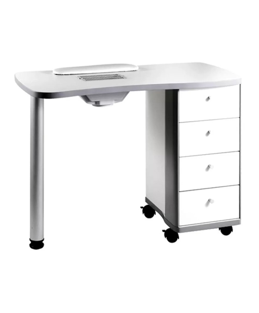 TABLE MANUC-ASPI MADIS-RENO BLANC. 98x48x75