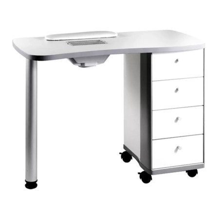 TABLE MANUC-ASPI MADIS-RENO BLANC. 98x48x75
