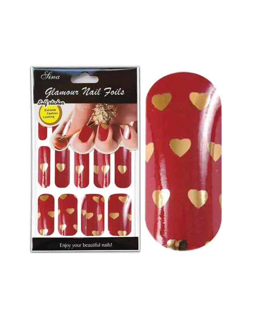 Feuille Stick Décorx15 Roug Coeur Or - IB
