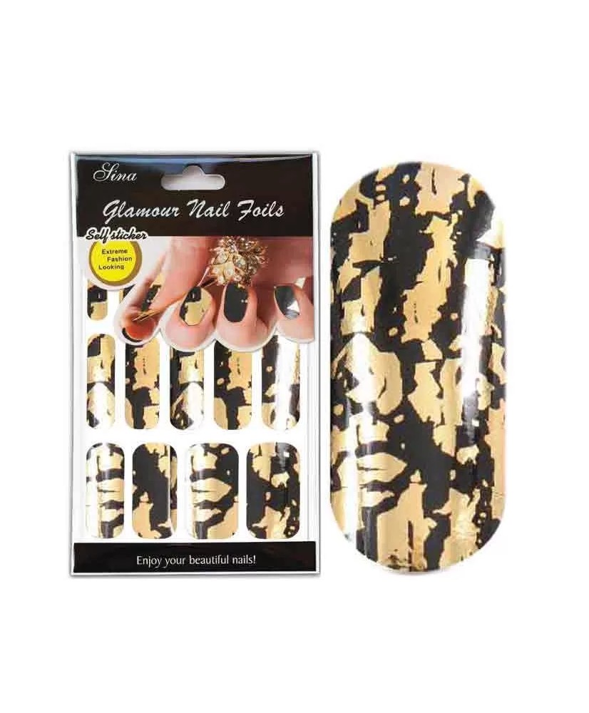Feuille Stick Décorx15 Marbr.Noir Or - IB