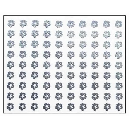 Décor Ongles Argent Fleurs Mns04 - IB