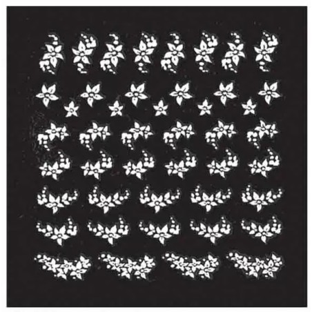Décor Ongles Blanc Fleurs  Xst51 - IB