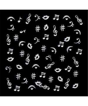 Décor Ongles Argent Musique  Xts142 - IB