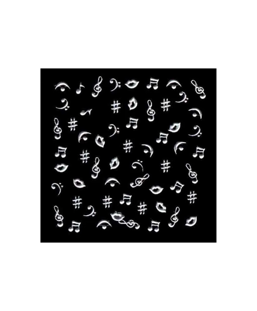 Décor Ongles Argent Musique  Xts142 - IB