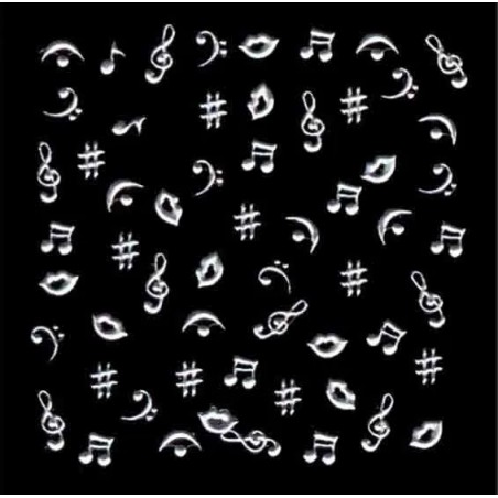 Décor Ongles Argent Musique  Xts142 - IB
