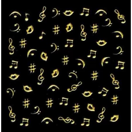 Décor Ongles Doree Musique  Xts154 - IB