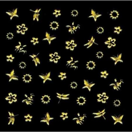Décor Ongles Doree Fleurs  Xts147 - IB