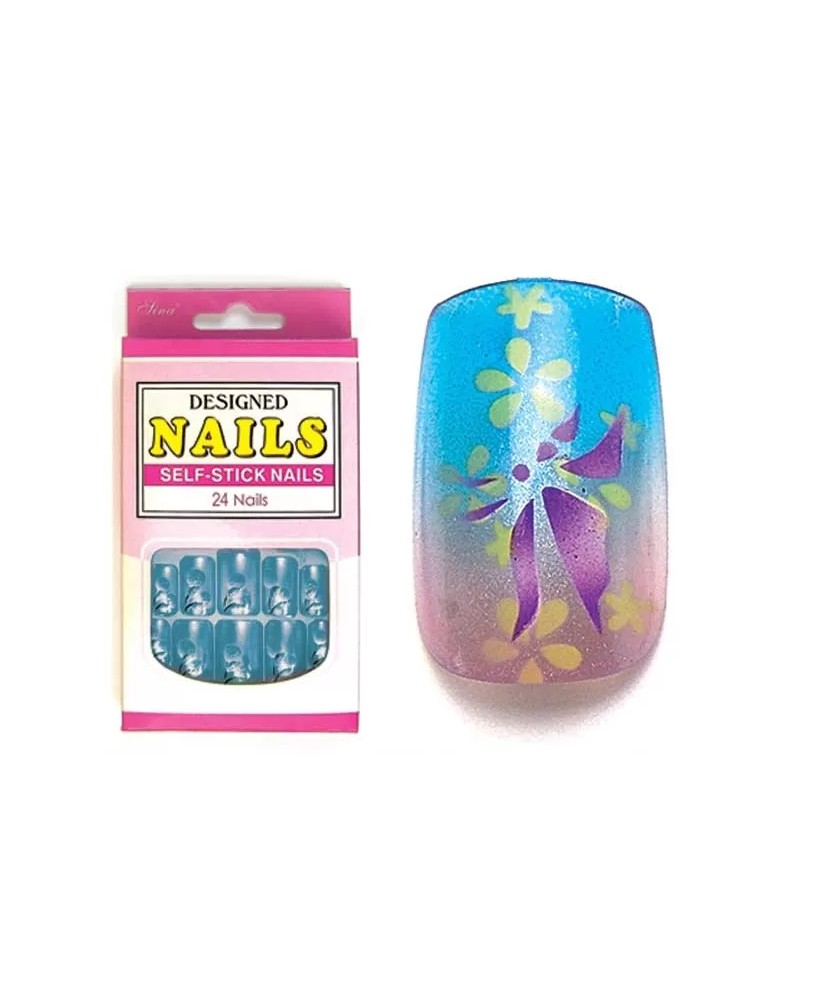 Faux Ongles X24 Orkis Bleu-Mauve-Jaune - IB