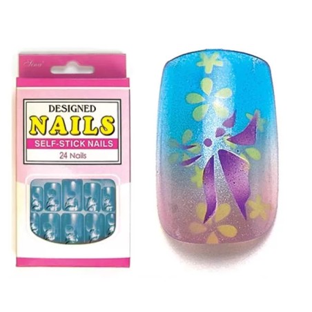 Faux Ongles X24 Orkis Bleu-Mauve-Jaune - IB