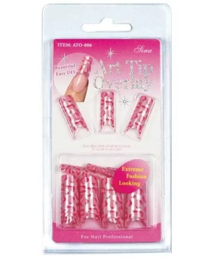 Faux Ongles Overlay-Tip X24 Argent-Rouge-Rose - IB