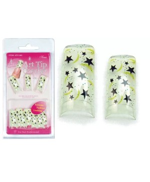 Faux Ongles Overlay-Tip X20 Blanc Etoil.Noir - IB