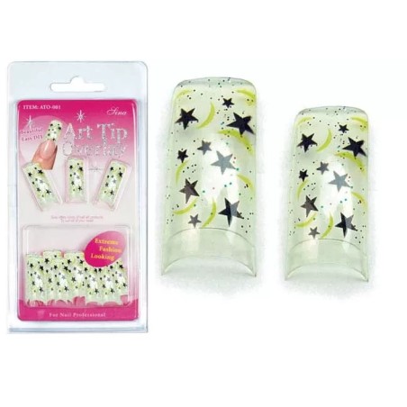 Faux Ongles Overlay-Tip X20 Blanc Etoil.Noir - IB