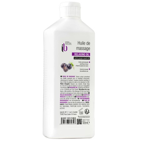 Huile de Modelage Visage et Corps 1L - Pépins de Raisin, Vitamines E et B5