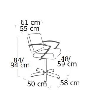 Fauteuil de Coiffure GRANADA - Pompe Hydraulique Blocable