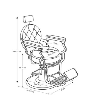 Fauteuil Barber 1888 ANTIKA-2 - Pompe Hydraulique, Noir