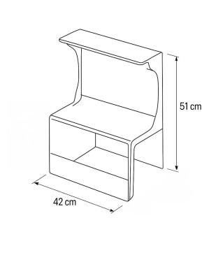Etagere interbac fautybac Grenada noir