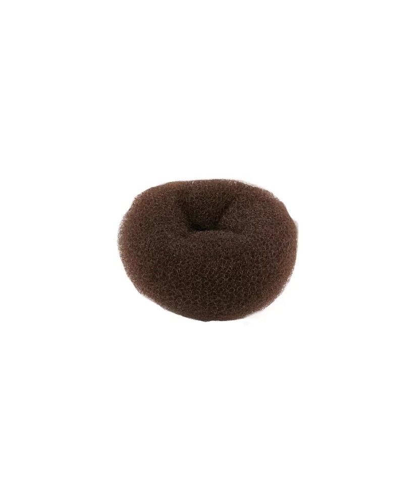 Crepon à chignon pouf - Chatain - 12x5cm